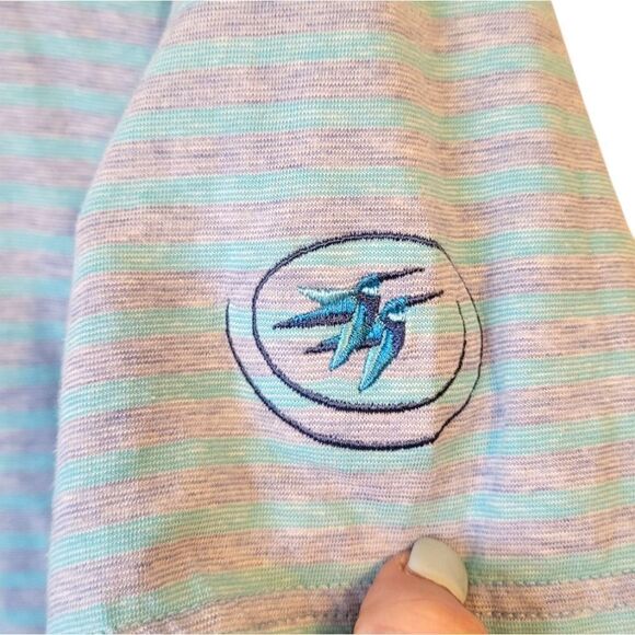 Peter Millar Collection Men's Blue And Grey Cotton Golf Polo Size S - Picture 5 of 6